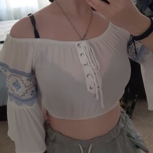 Women's cropped white blouse